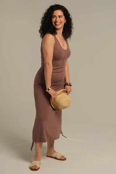 Organic Bamboo Henley Maternity Tank Dress Dress from Bamboo Body maternity store australia